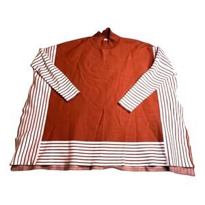 Uniexcosm Sweater Womens Medium Rust Red Long Sleeve Boho Stretchy Comfy Casual